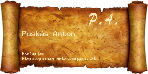 Puskás Anton névjegykártya